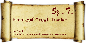 Szentgyörgyi Teodor névjegykártya